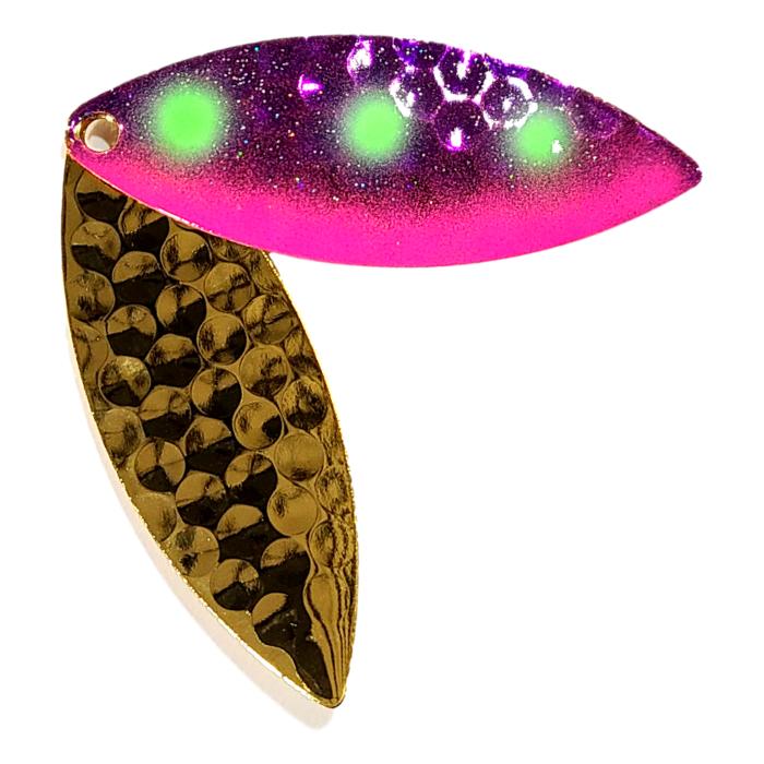 Bago Lures Reverse Muffin Willowleaf Blade with gold back.