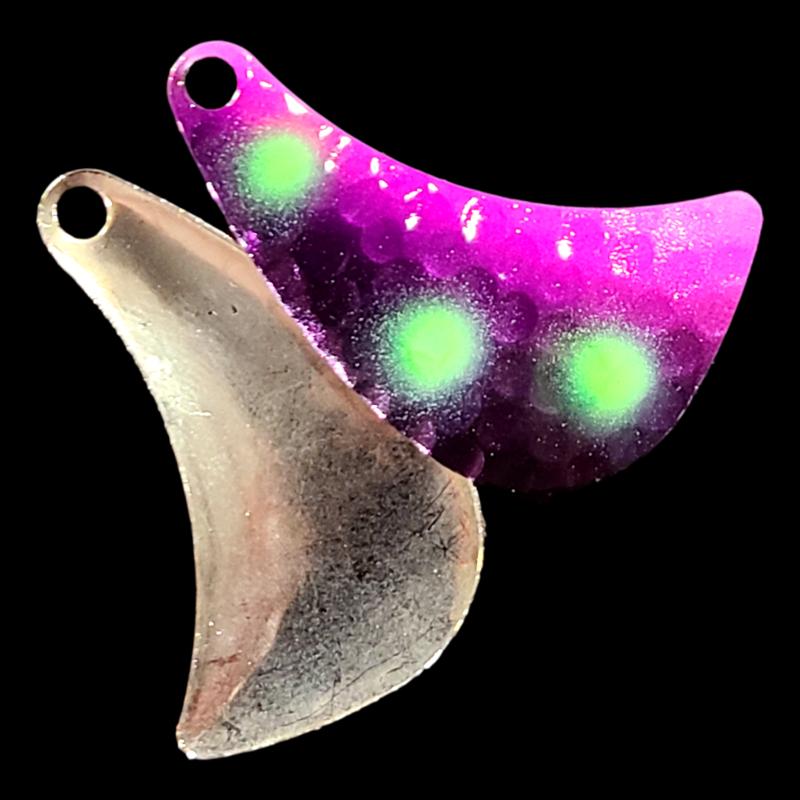 Bago Lures Reverse Muffin Hatchet Spinner Blade with nickel back.