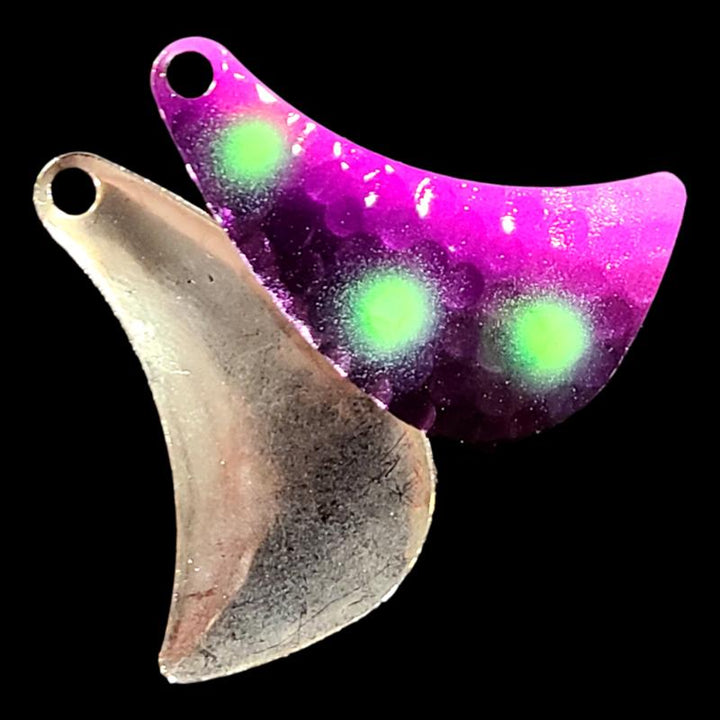 Bago Lures Reverse Muffin Hatchet Spinner Blade with nickel back.