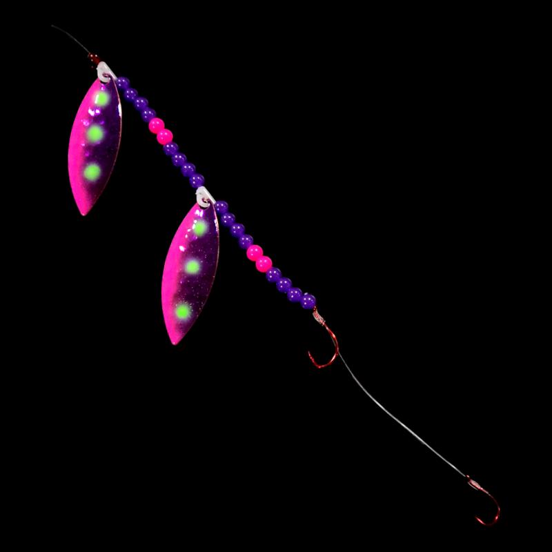 Bago Lures Reverse Muffin Tandem Willow Leaf Blade Crawler Harness.