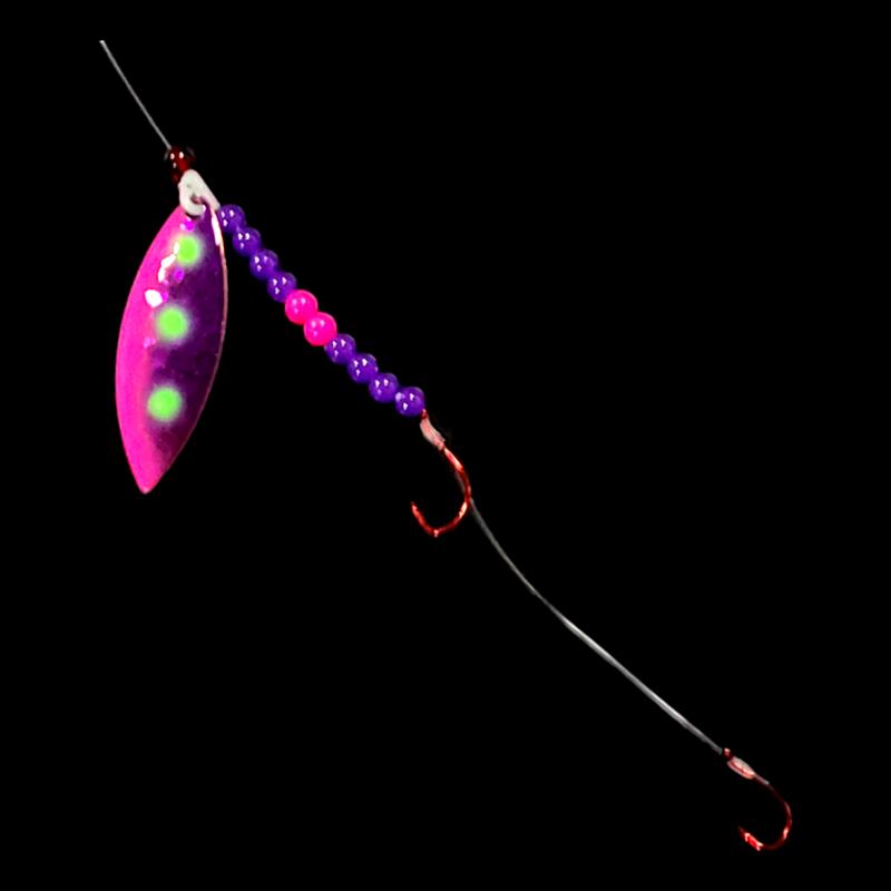 Bago Lures Reverse Muffin Walleye Whisperer Willow Leaf Blade Crawler Harness.