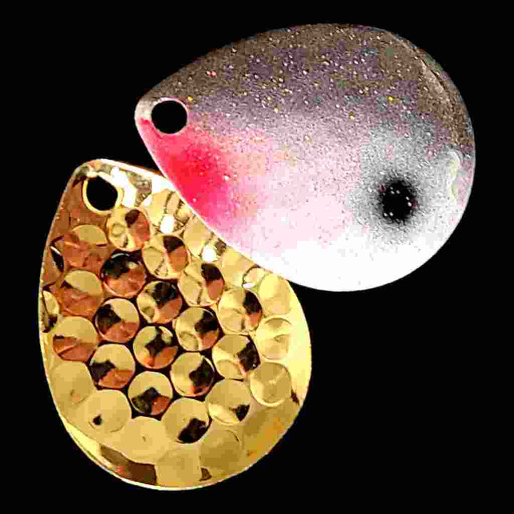 Bago Lures Shad Deep Cup Colorado Blade with gold back.