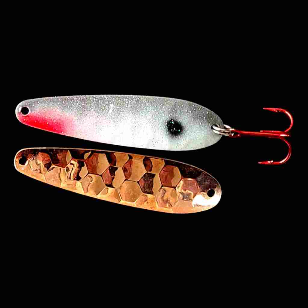 Bago Lures Shad Flutter Spoon with copper back.