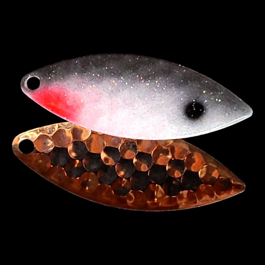 Bago Lures Shad Willowleaf Spinner Blade with copper back.
