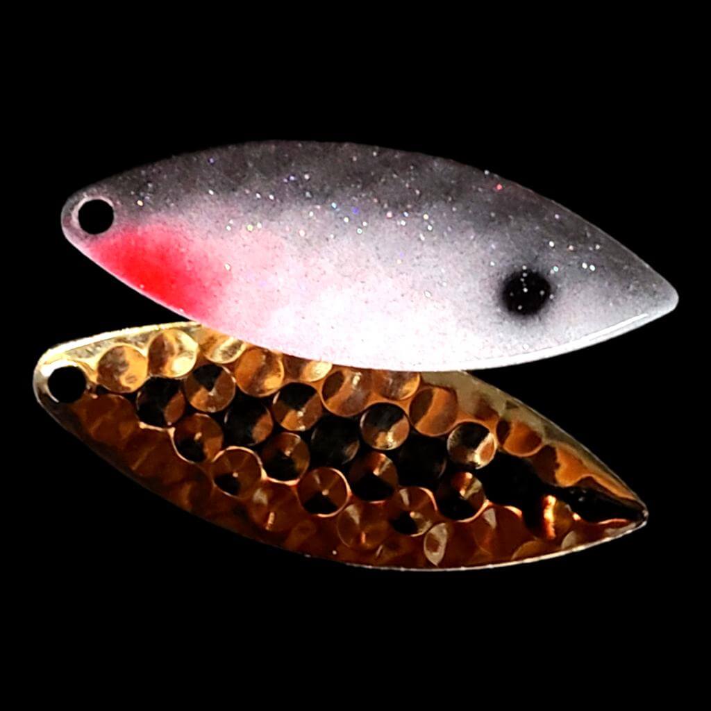 Bago Lures Shad Willowleaf Spinner Blade with gold back.