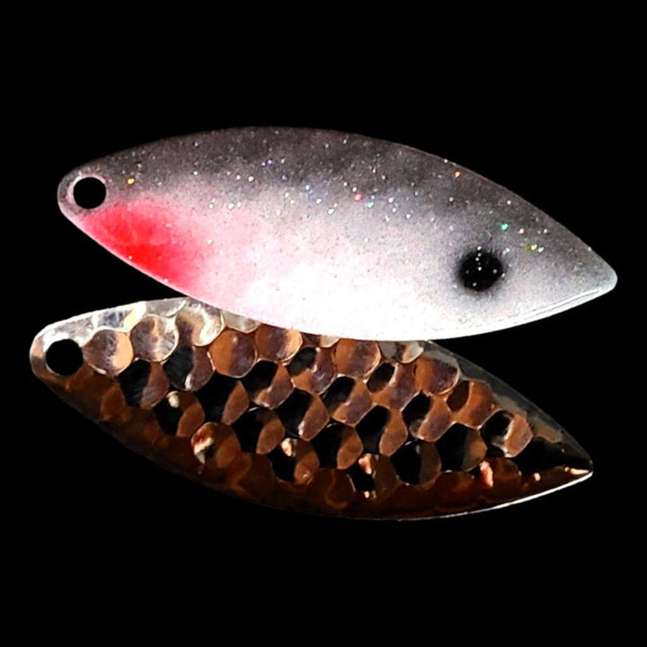 Bago Lures Shad Willowleaf Spinner Blade with nickel back.