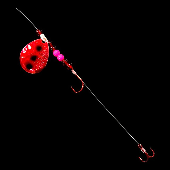 Bago Lures Shrimp Walleye Whisperer Crawler Harness with treble hook.