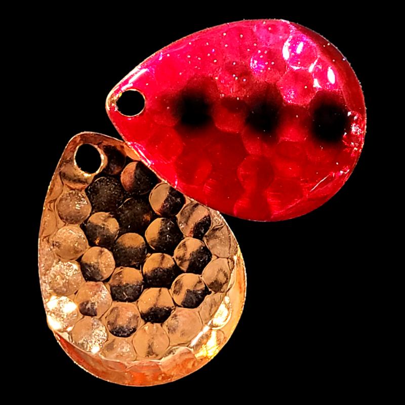 Bago Lures Shrimp Walleye Whisperer Deep Cup Colorado Spinner Blade with copper back.