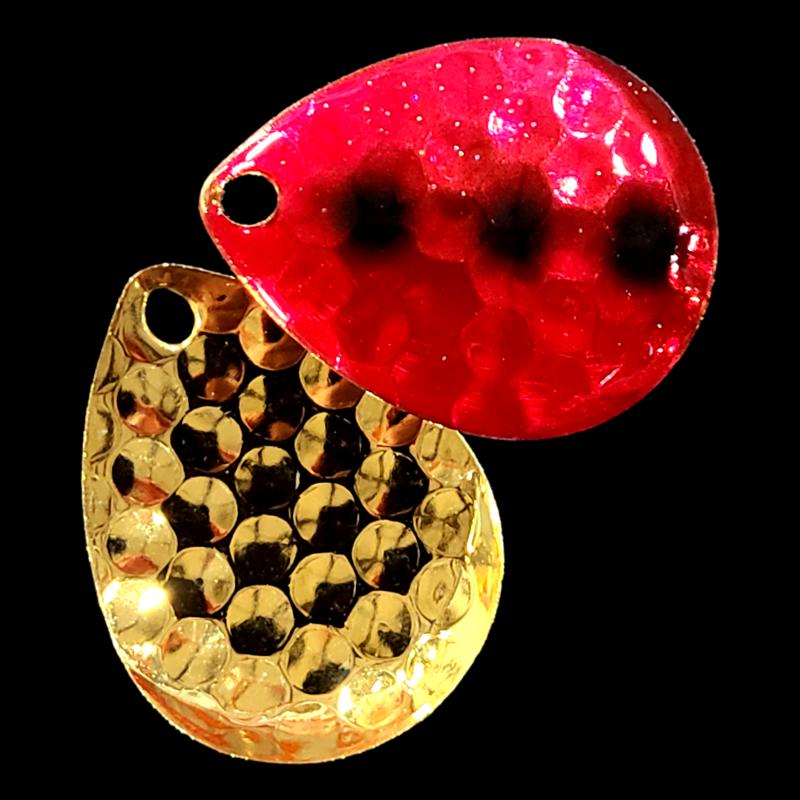 Bago Lures Shrimp Walleye Whisperer Deep Cup Colorado Spinner Blade with gold back.