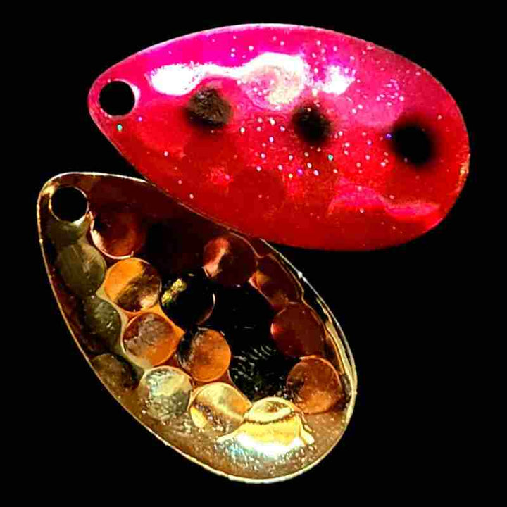 Bago Lures Shrimp Indiana Spinner Blade with gold back.