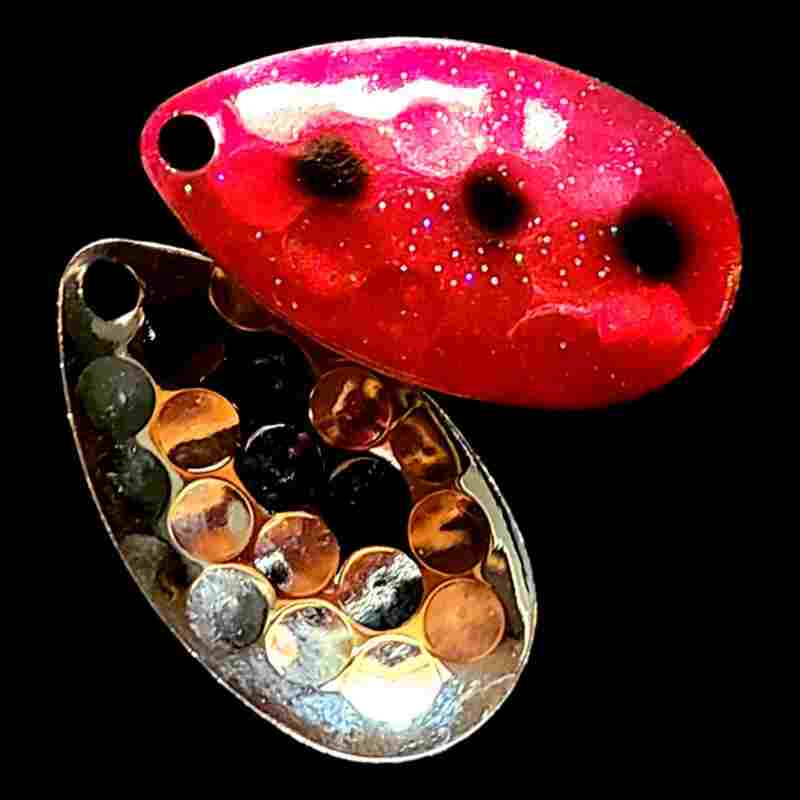 Bago Lures Shrimp Indiana Spinner Blade with nickel back.