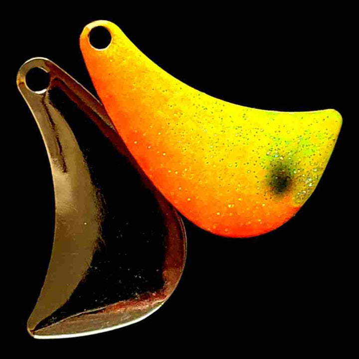 Bago Lures Sunrise Hatchet Spinner Blade with gold back.