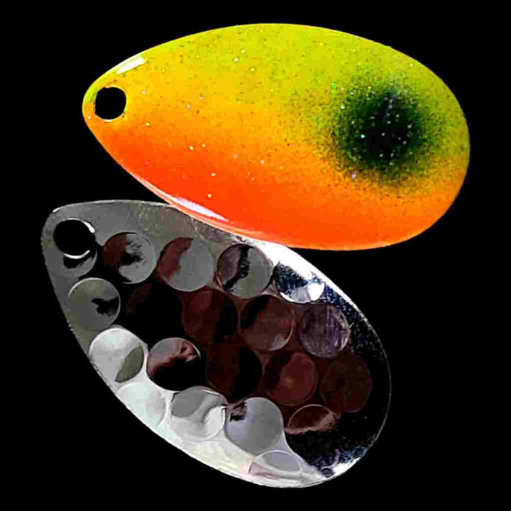 Bago Lures Sunrise Indiana Spinner Blade with nickel back.