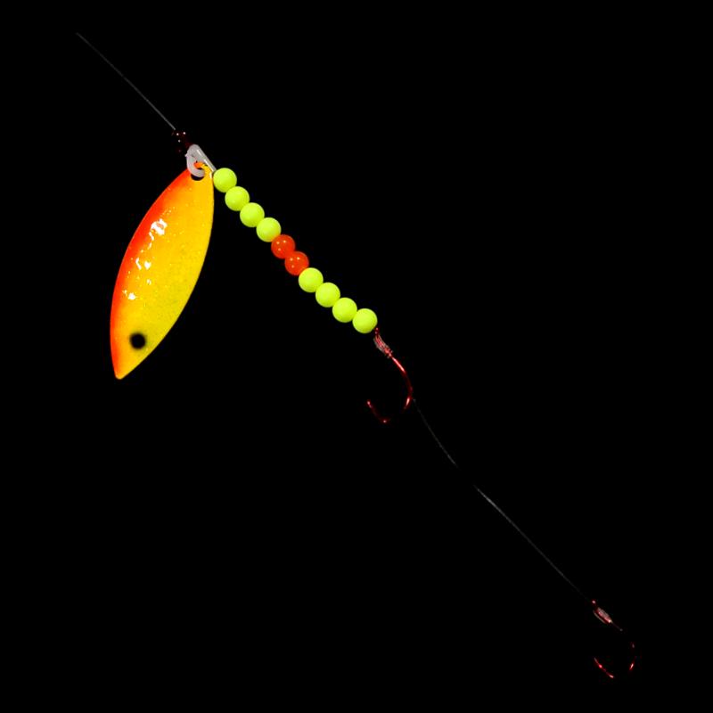 Bago Lures Sunrise Walleye Whisperer Willow Leaf Blade Crawler Harness.