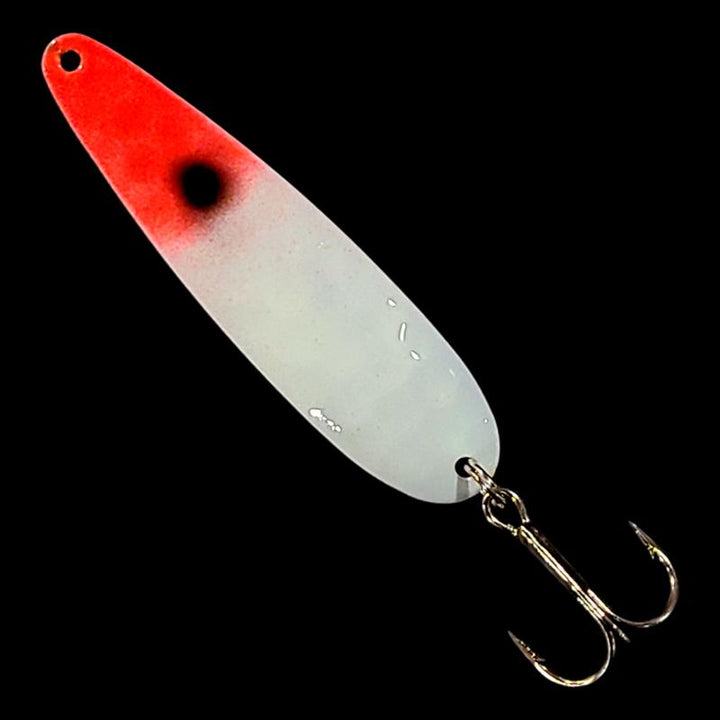 Bago Lures Super Glow Bloody Nose Salmon Whisperer Trolling Spoon.