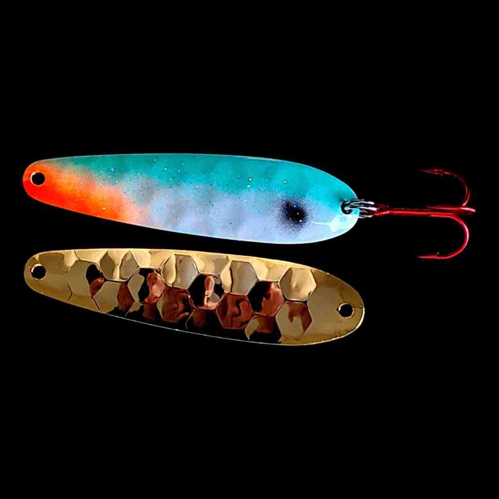 Bago Lures Tennessee Shad Flutter Spoon with gold back.