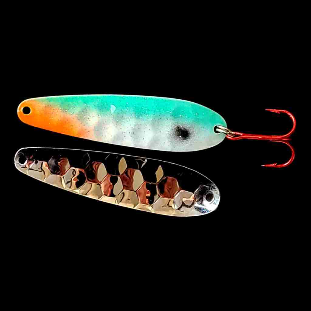 Bago Lures Tennessee Shad Flutter Spoon with nickel back.