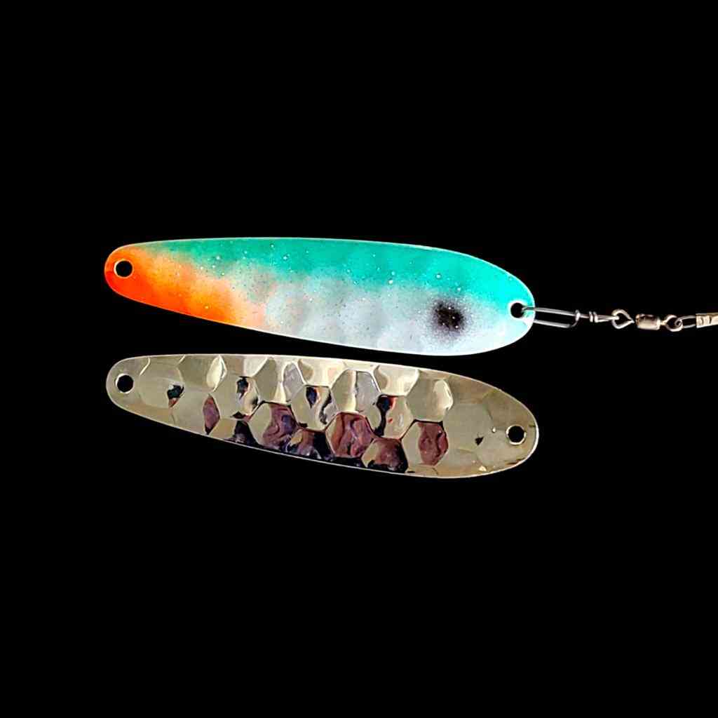 Bago Lures Tennessee Shad Spoon Harness with silver back.