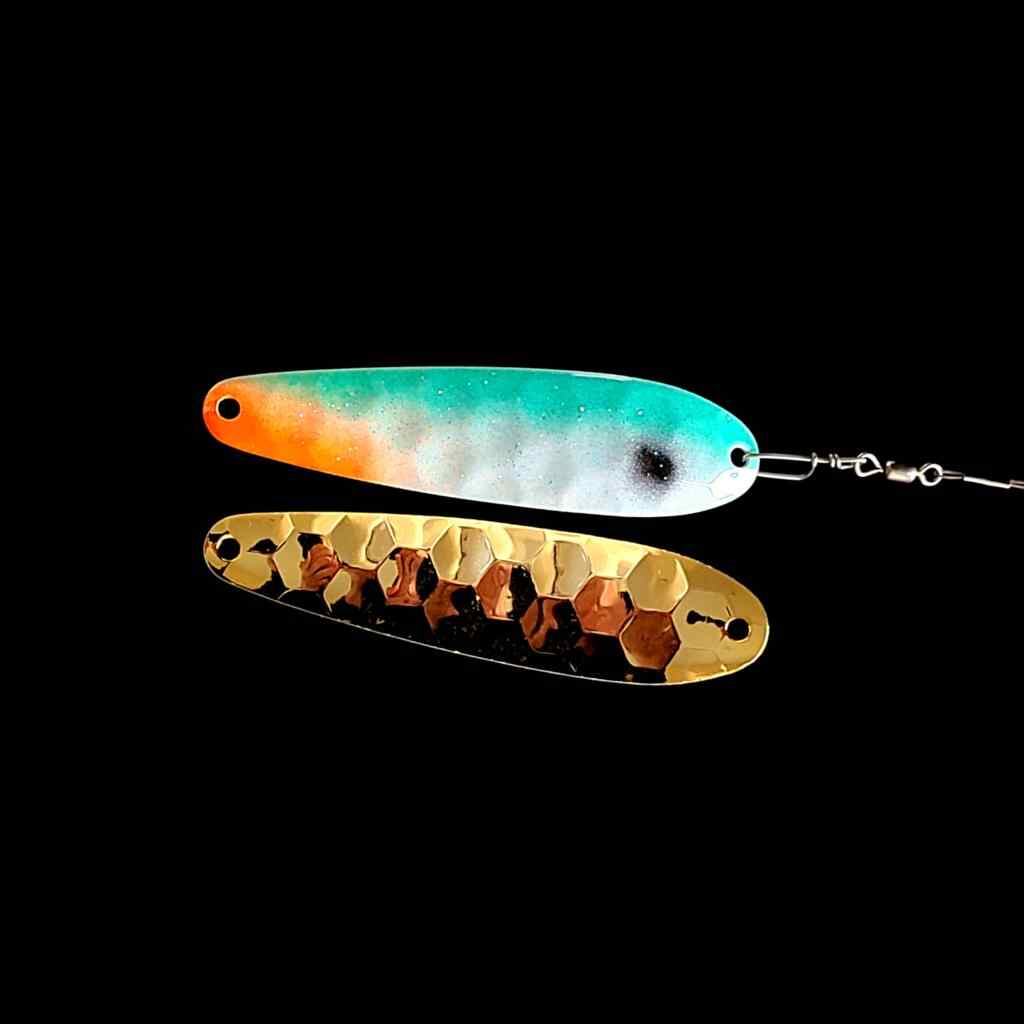 Bago Lures Tennessee Shad Spoon Harness with gold back.