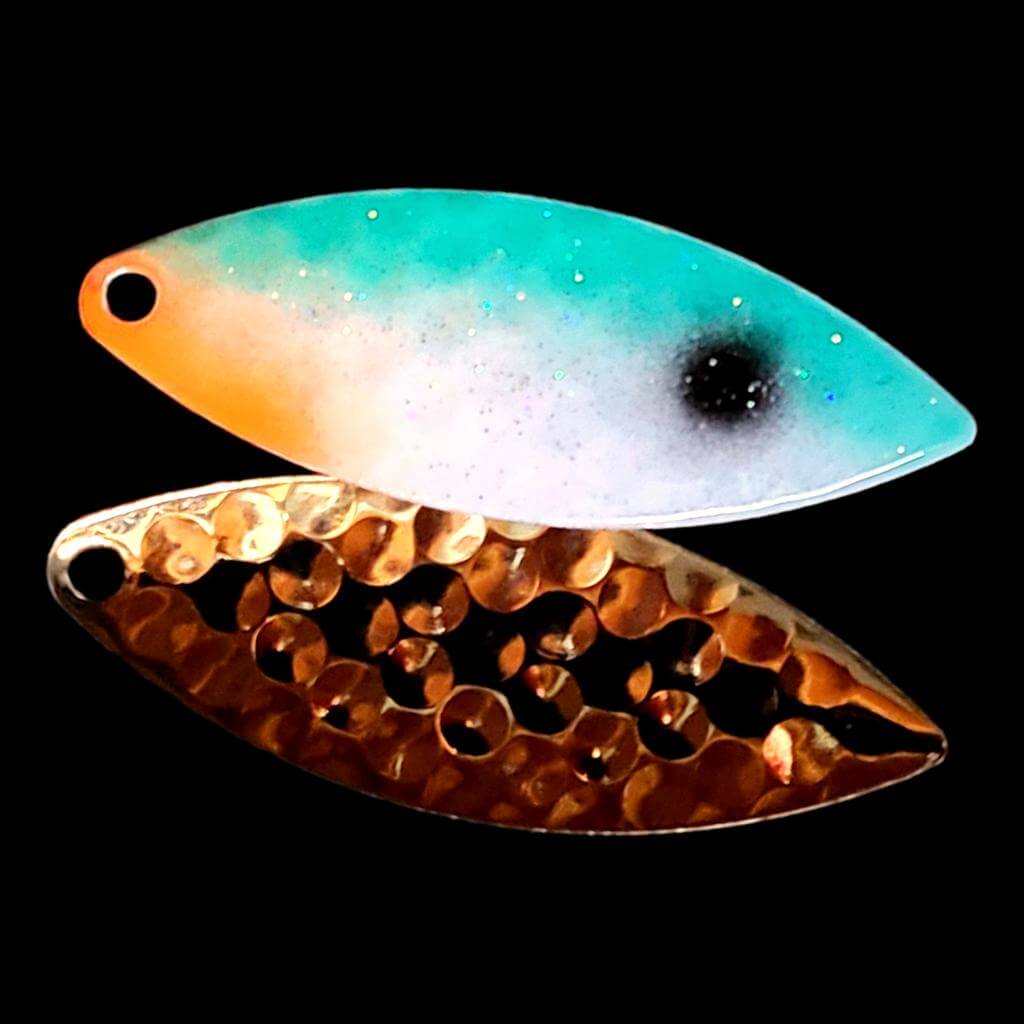 Bago Lures Tennessee Shad Willowleaf Spinner Blade with gold back.