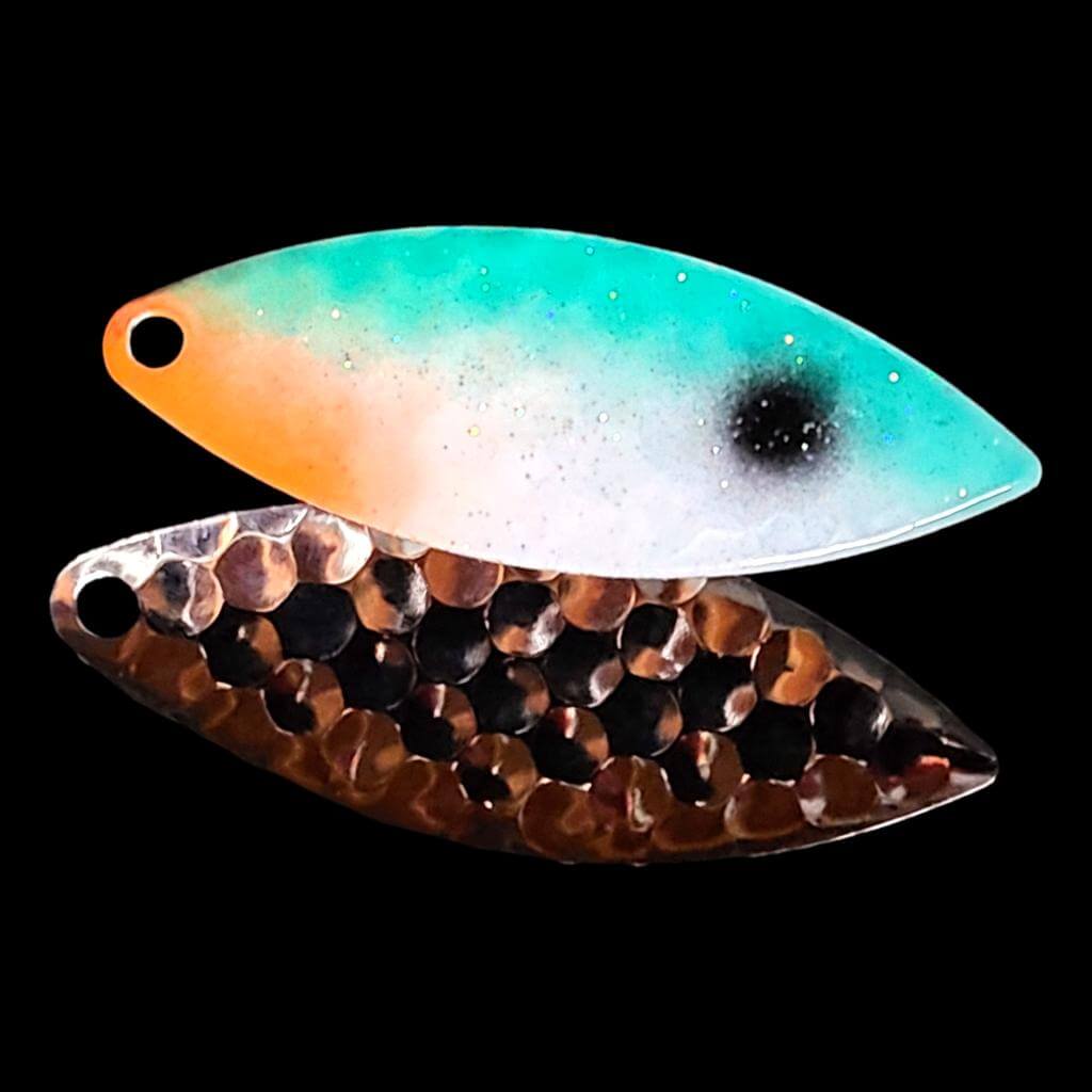 Bago Lures Tennessee Shad Willowleaf Spinner Blade with nickel back.