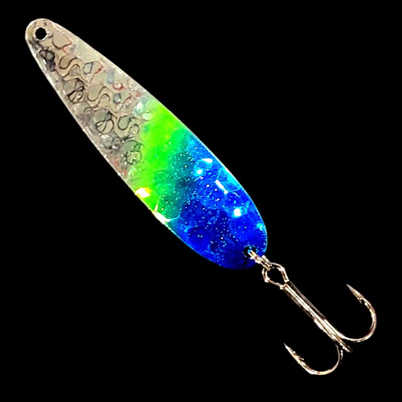 Bago Lures Double UV Blue Flash Salmon Whisperer Trolling Spoon.
