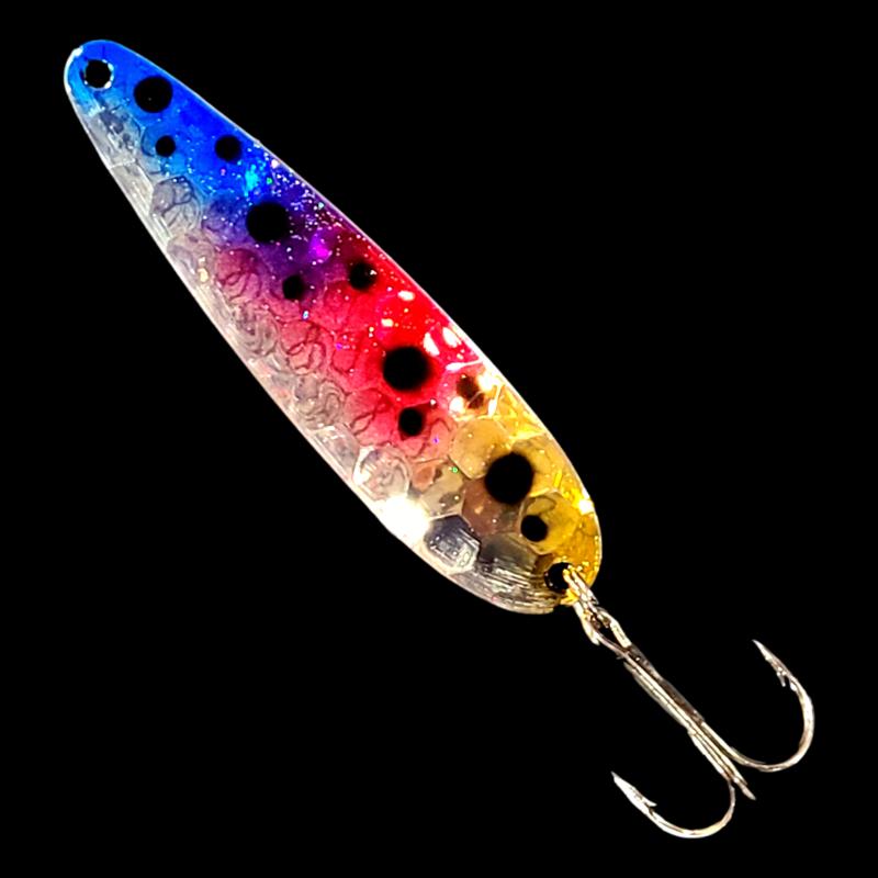 Bago Lures Double UV Superman Froggy Salmon Whisperer Trolling Spoon.